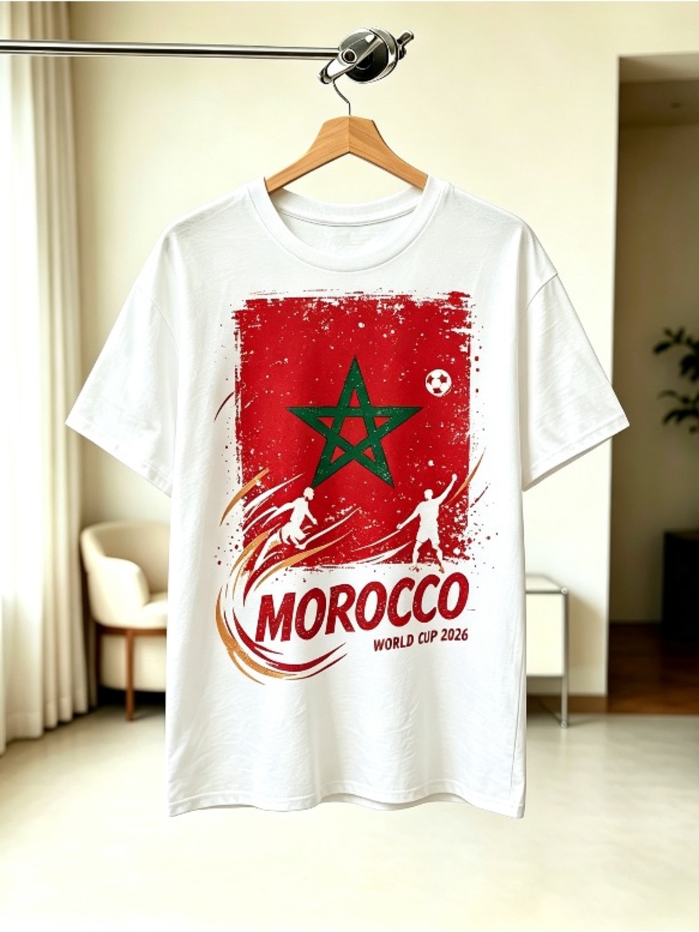 MOROCCO - NEW World Cup 2026 Football Soccer Fans T-Shirt Tee Shirt